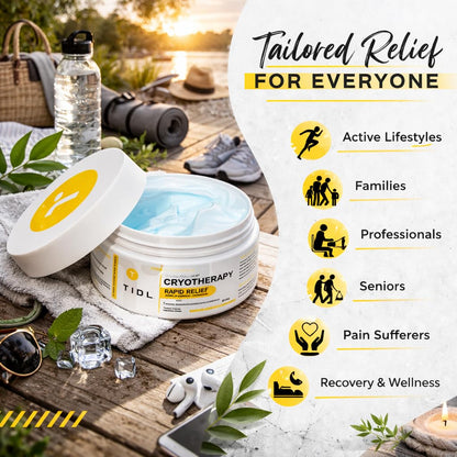 TIDL Cryotherapy Pain Relief Cream, 3 Oz, Targeted Neck Pain, Joint & Muscle Pain Relief with Organic, Plant-Based Menthol, Instant Cooling for Sport & Post Workout Full Body Recovery TIDL buy supplements Au