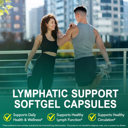 Lymphatic Drainage Supplements, Lymphatic Support Softgels for Immune Health, Plant-Based Formula with Echinacea, Burdock Root, Elderberry, Bromelain, Turmeric, 240 Softgels -2Pack UXENPHXF buy supplements Au