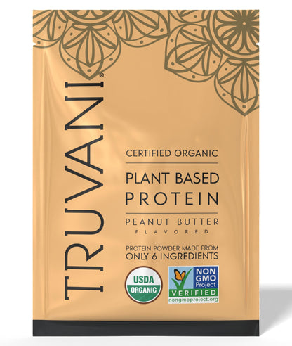 Truvani Organic Plant Based Protein Powder | Vanilla | 1 Serving | Vegan | 20g Pea Protein | Keto | Gluten & Dairy Free | Low Carb | No Added Sugar