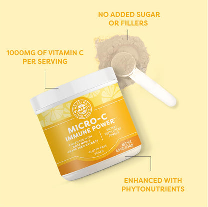 Vimergy Micro-C Immune Power TM *- 250g– 69 Servings – 2000mg/serving – Gentle Form – Antioxidant Phytonutrients – Immune & Nerve Support – Benefits Bone & Cartilage – Gluten-Free – Kosher – Vegan