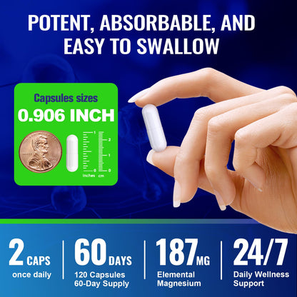 Magnesium Complex with 15 Types Magnesium Glycinate Citrate Malate Taurate Oxide Carbonate Chloride Orotate Magnesio Muscle, Heart, Relaxation & Nerves 120 Vegan Capsules, 60-Day Supply Ashenutri buy supplements Au