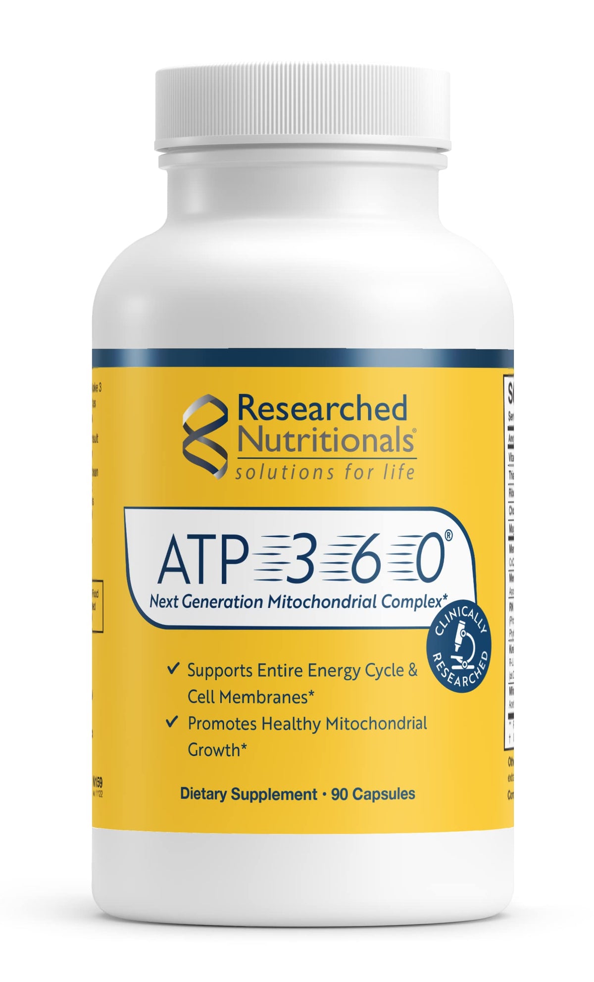 Researched Nutritionals ATP 360 - Mitochondrial Supplements to Support Entire Energy Cycle & Cell Membranes - Clinically Researched ATP Supplements, High Dose CoQ10, R-Lipoic Acid & PQQ, 90 Capsules Researched NutritionalsBuy Supplements Australia
