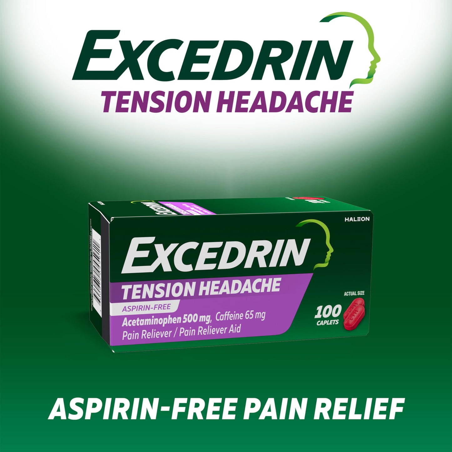 Excedrin Tension Headache Relief Caplets, Acetaminophen 500mg, Caffeine 65mg, Pain Reliever, Aspirin-Free, 100 Count Excedrin buy supplements Au
