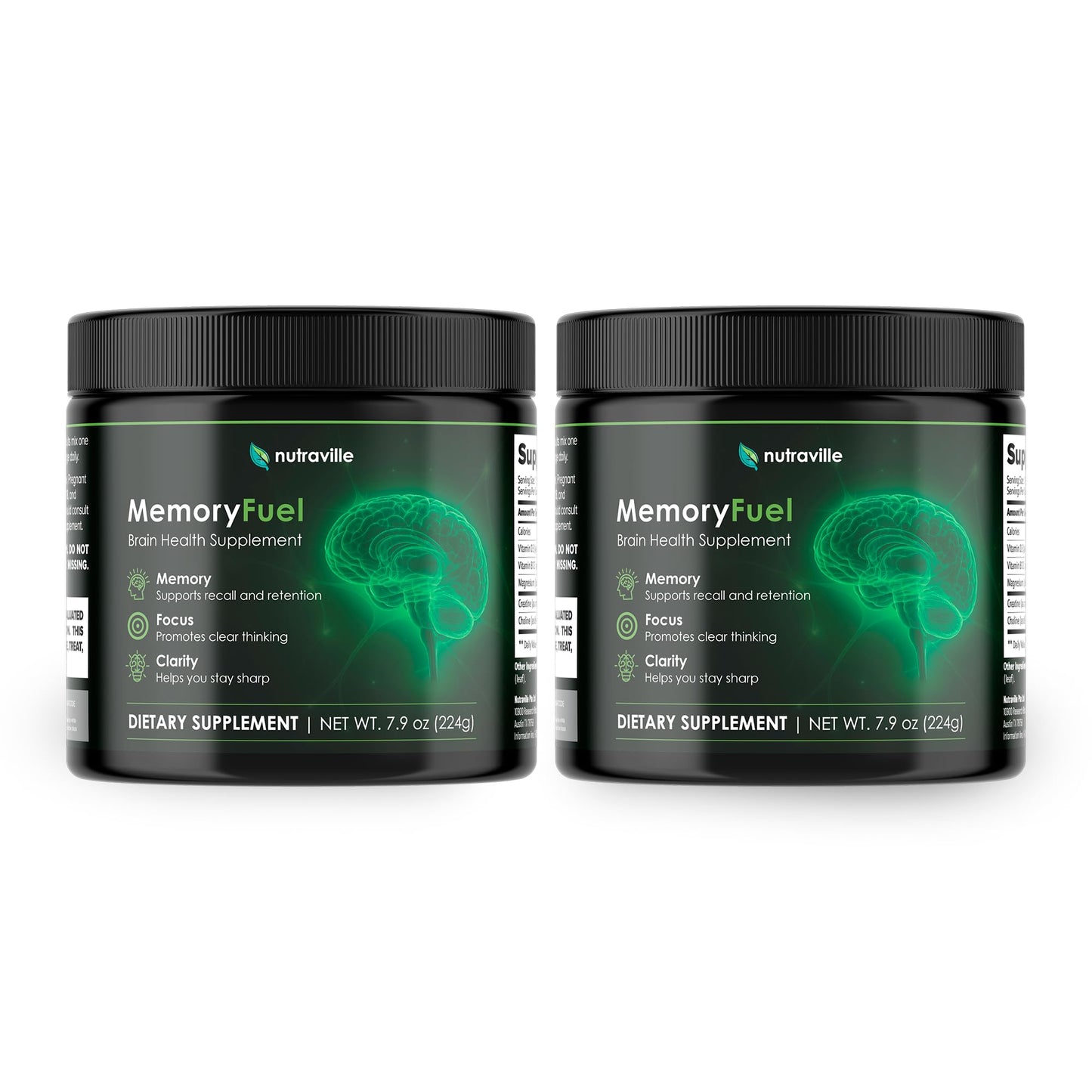 Memory Fuel Creatine Monohydrate Powder for Brain Energy & Focus | 5,000mg Micronized Creatine with L-Theanine, Choline & Magnesium, Cognitive Support for Adults, No Crash, 1 Scoop Daily