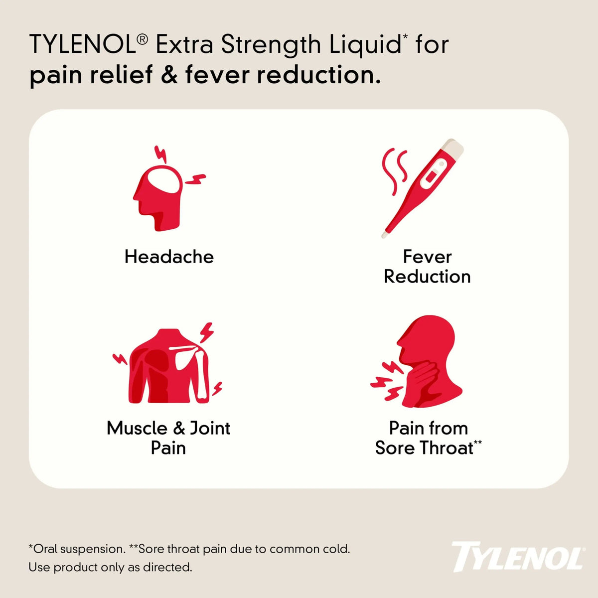 Tylenol Adult Liquid Pain Reliever and Fever Reducer, Extra Strength Liquid Acetaminophen for Fast Pain Relief for Headaches & Other Minor Pain, Cherry Flavor, Dye & Alcohol Free, 8 fl. oz TylenolBuy Supplements Australia