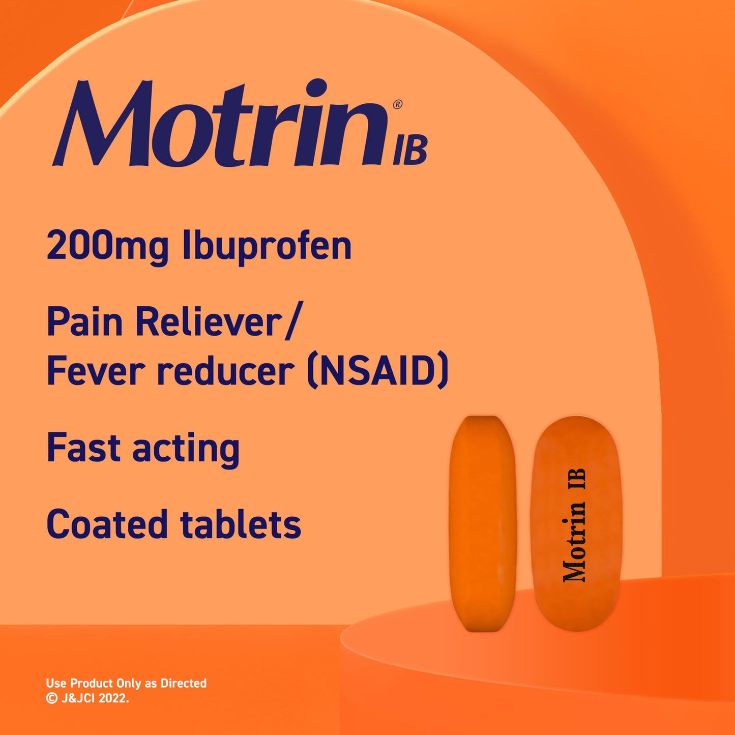 Motrin IB Ibuprofen 200mg Tablets, Ibuprofen Pain & Fever Reliever for Headache, Backache, Muscular Aches, Menstrual Pain & Minor Arthritis Pain, Over-The-Counter NSAID Medicine, 225 ct Motrin buy supplements Au