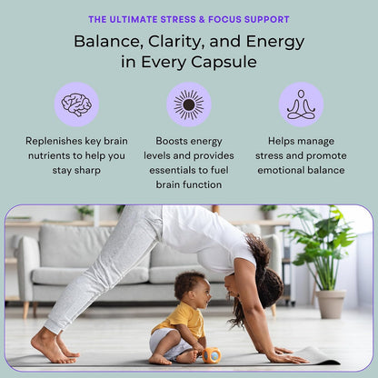 Mommy Brain Postnatal Supplement (60 Capsules) for Cognitive Health, Mood, Energy with GPC and CDP Choline, Phosphatidylserine, Omega-3 DHA