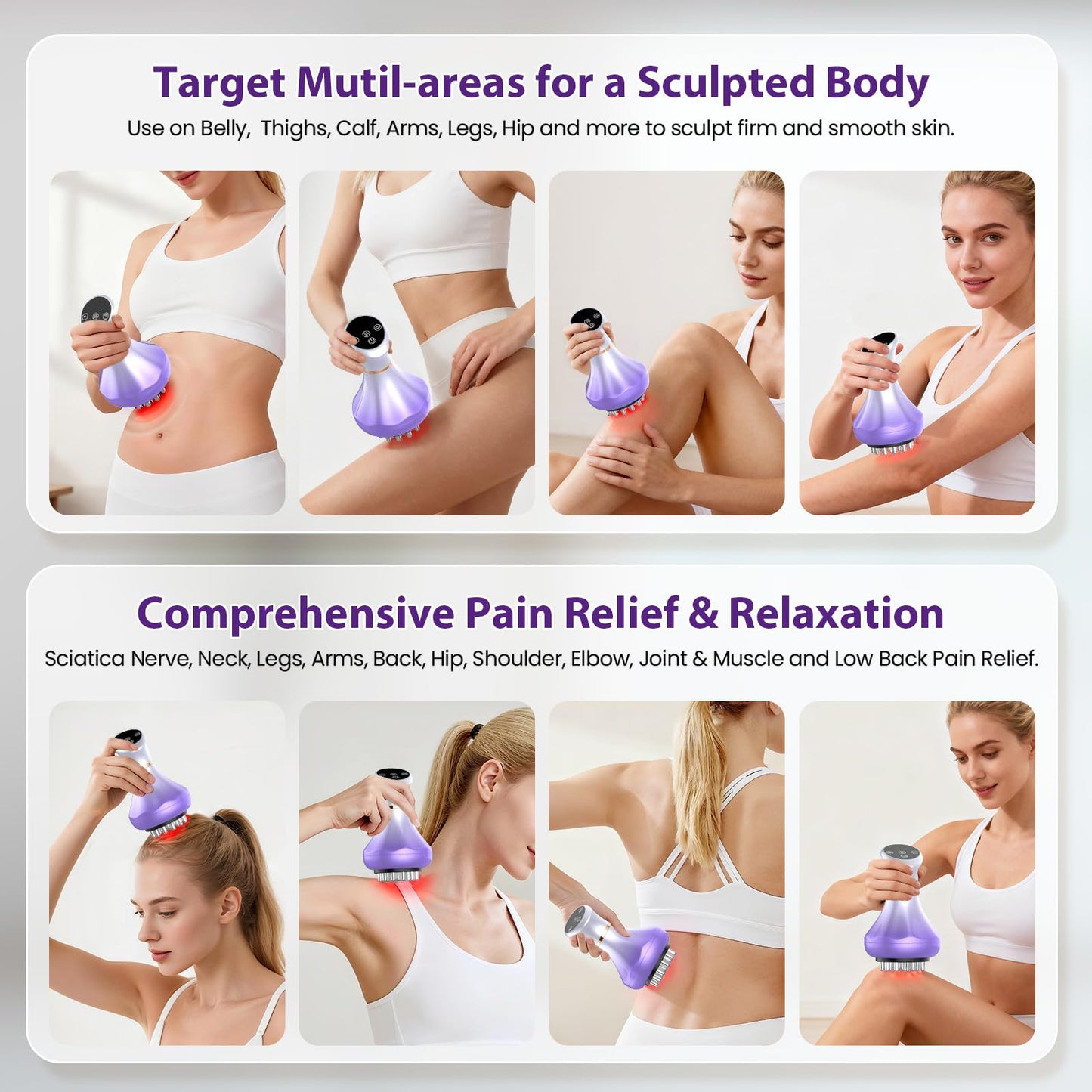 Lymphatic Drainage Massager, Anti Cellulite Massage Tool For Thigh & Belly Stretch Marks & Cellulite Reduction, Handheld Massage tools for Sciatica Nerve, Legs, Arms, Hip, Muscle, Low Back Pain Relief AIHEU buy supplements Au