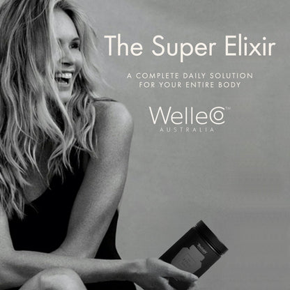 WelleCo The Super Elixir Daily Greens Powder, Probiotic Drink Mix with Whole Foods, Gluten Free, Vegan Gut Health Powder, Energy, Immunity, Healthy Skin, Hair & Nails (300g, Lemon Ginger) WelleCoBuy Supplements Australia