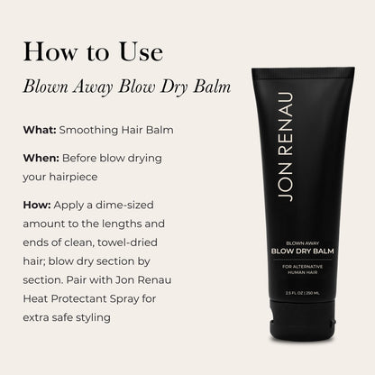 Jon Renau Blown Away Blow Dry Balm for Human Hair Wigs, Shine Enhancing Styling Balm with UV and Color Protection, Lightweight Blow Dry Balm for Human Hair Toppers and Extensions, 2.5 Oz Jon RenauBuy Supplements Australia