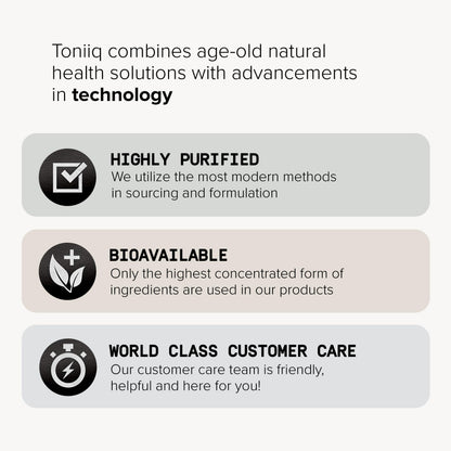 Toniiq Ultra High Strength Glutathione Capsules - 1000mg Concentrated Formula - 98%+ Highly Purified and Bioavailable - Non-GMO Fermentation - 120 Capsules Reduced Glutathione Supplement Toniiq buy supplements Au
