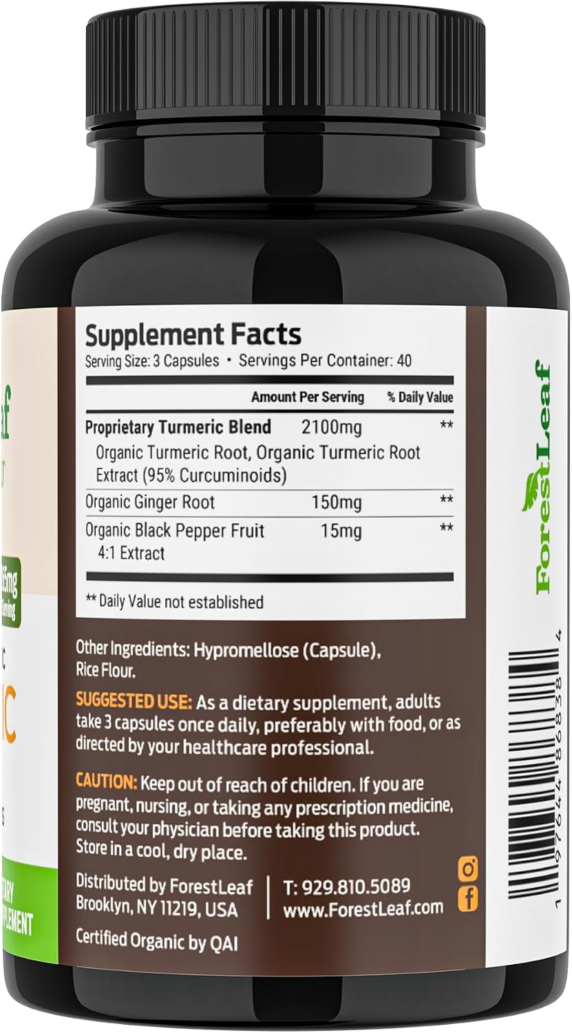 Turmeric Supplement Extra Strength 2265mg - Turmeric Curcumin Supplement w/BioPerine Black Pepper - Tumeric and Ginger Supplements, 95% Curcuminoids, Supports Immune & Joint Health, 120 Caps