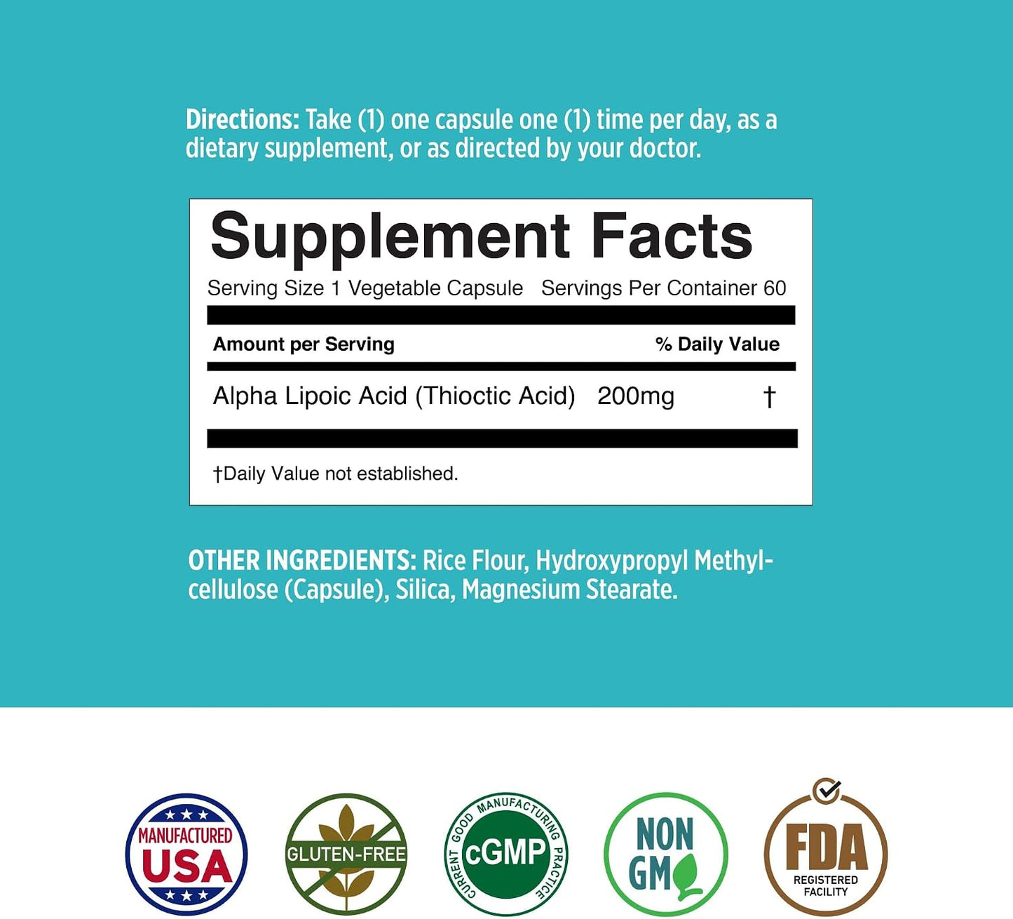 Basic Brands Nerves Alpha Lipoic Acid, 200 mg 1 Pack | Antioxidant, Immune Support, Eye Health Support, Heart Health Support, Nerve Health