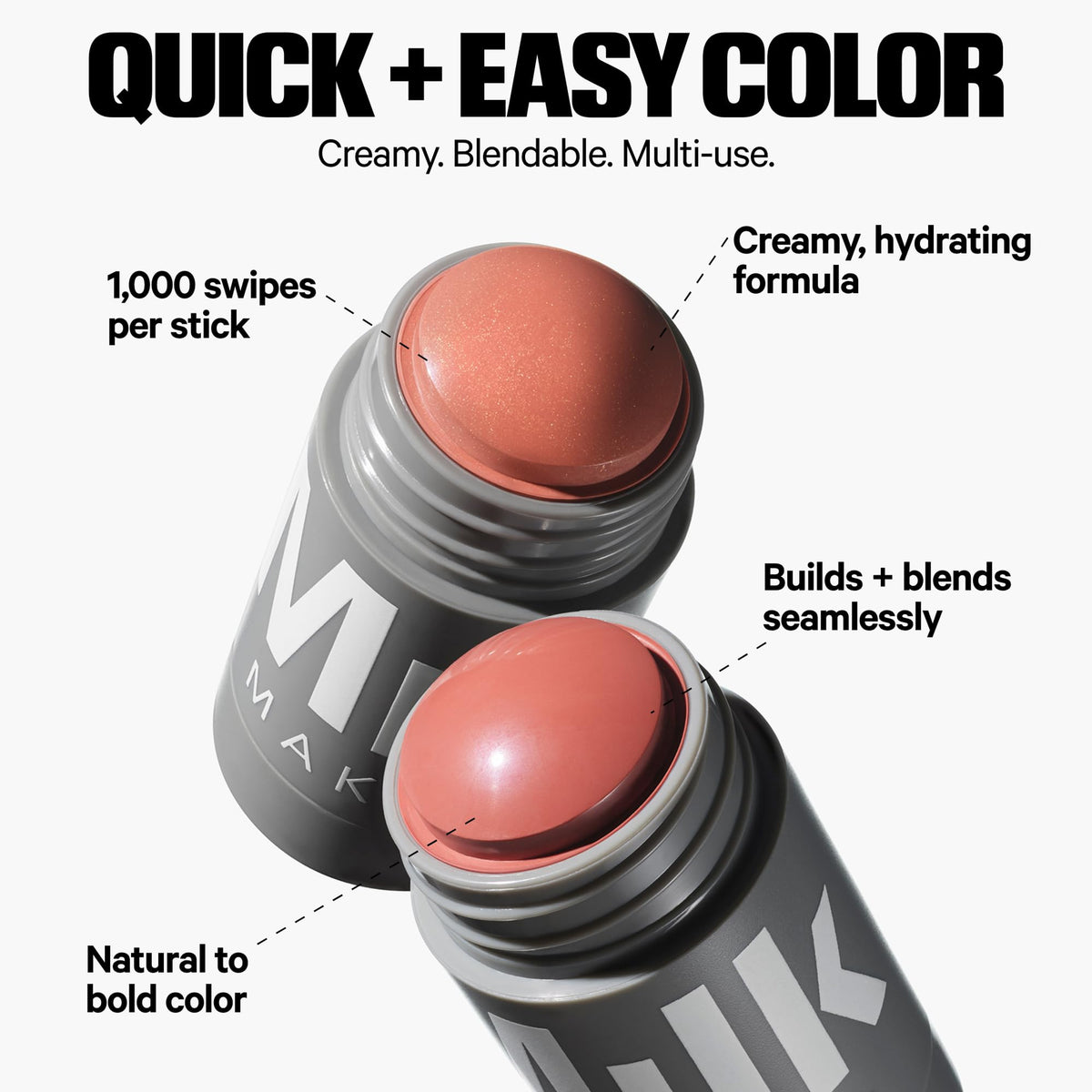 Milk Makeup Lip + Cheek Stick – Buildable Cream Blush + Lip Color w/Hydrating Mango Butter + Avocado Oil for a Natural Flush – Long-Lasting, Multiuse, Vegan Formula – Werk (Dusty Rose), 0.21 oz Milk MakeupBuy Supplements Australia
