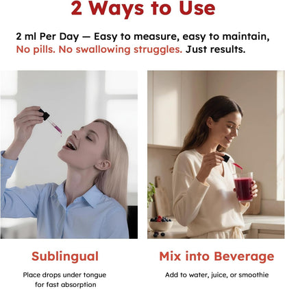 Gut Biofilm Ritual Liquid Drops, 7-in-1 Berberine Blend w. Black Pepper Bromelain Dandelion Ashwagandha for Daily Gut Cleanse, Metabolism & Digestive Health Gluten Free for Women