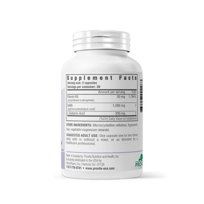 PROVITA Synergistic GABA Complex | GABA Supplement | with B6 & Glutamic Acid | Stress Relief Supplement | Mood Support | Relaxation & Calmness | Brain Support | Mood Enhancer | 60 Veg Capsules PROVITA buy supplements Au