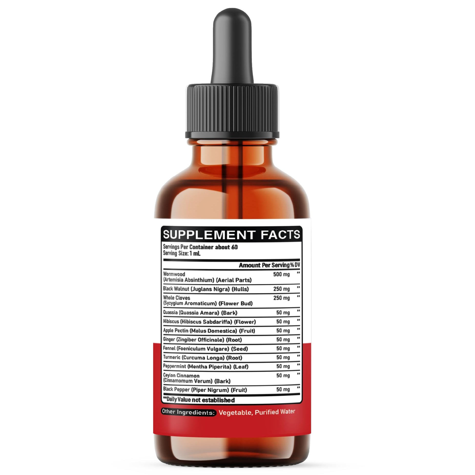 DEDICAD 12in1 Wormwood Liquid Drops Added Black Walnut, Whole Cloves and 9 More Herbs - 2 Fl Oz - 60 Days Supply - Mint Flavor DEDICAD buy supplements Au