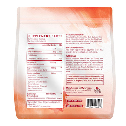 2000mg Liposomal Berberine Supplement Gummies | High Potency Berberine HCI Activates AMPK with Ceylon Cinnamon | Advanced Absorption | Zero Sugar Mixed-Berry | 120 Count Myrtaverde buy supplements Au