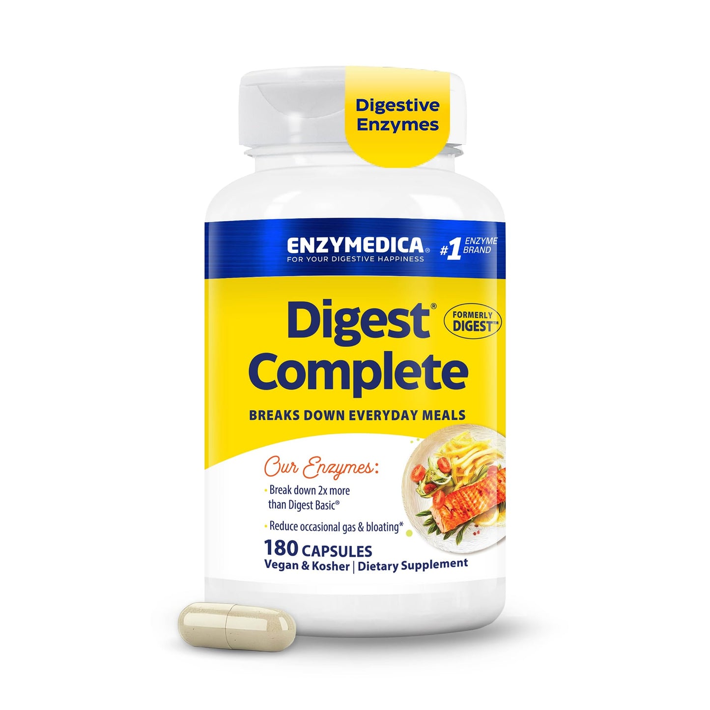 Enzymedica Digest Complete - Helps Gas & Bloating - 90 Caps