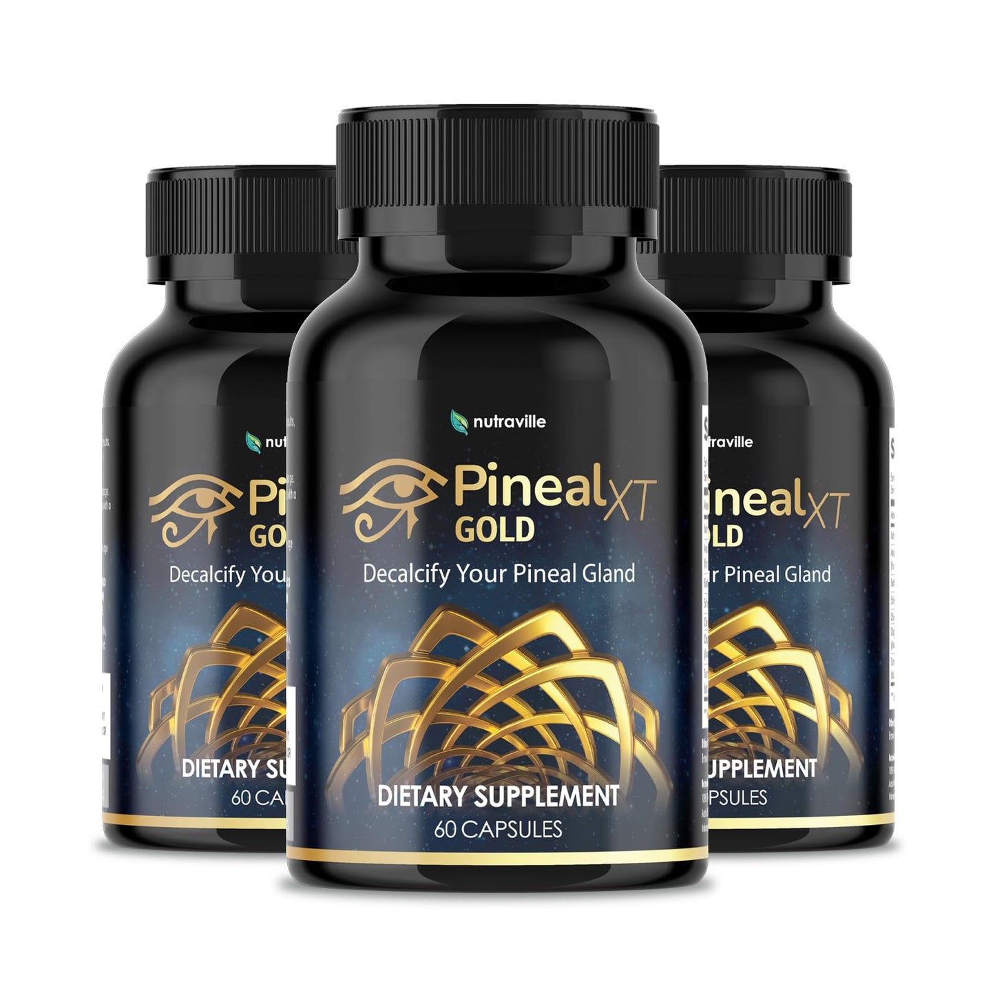 Pineal XT Gold Pineal Gland Supplement, Third Eye Awakening | Focus and Memory Supplement for Brain, 7 Powerful Ingredients Detox and Activate Your Pineal Gland, 30 Count, 1 Daily