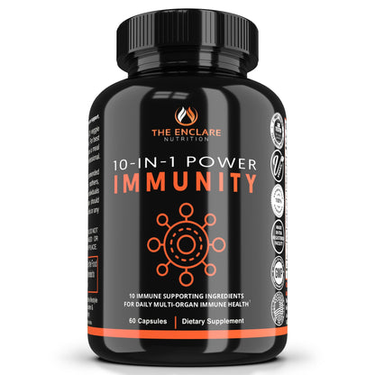 THE ENCLARE NUTRITION 10 in 1 Immune Support Booster Supplement with Echinacea, Vitamin C and Zinc, Turmeric, Ginger, B6, Elderberry for Adults Immunity Defense Vitamins, Made in USA Veg Cap 60 Ct (1) THE ENCLARE NUTRITION buy supplements Au