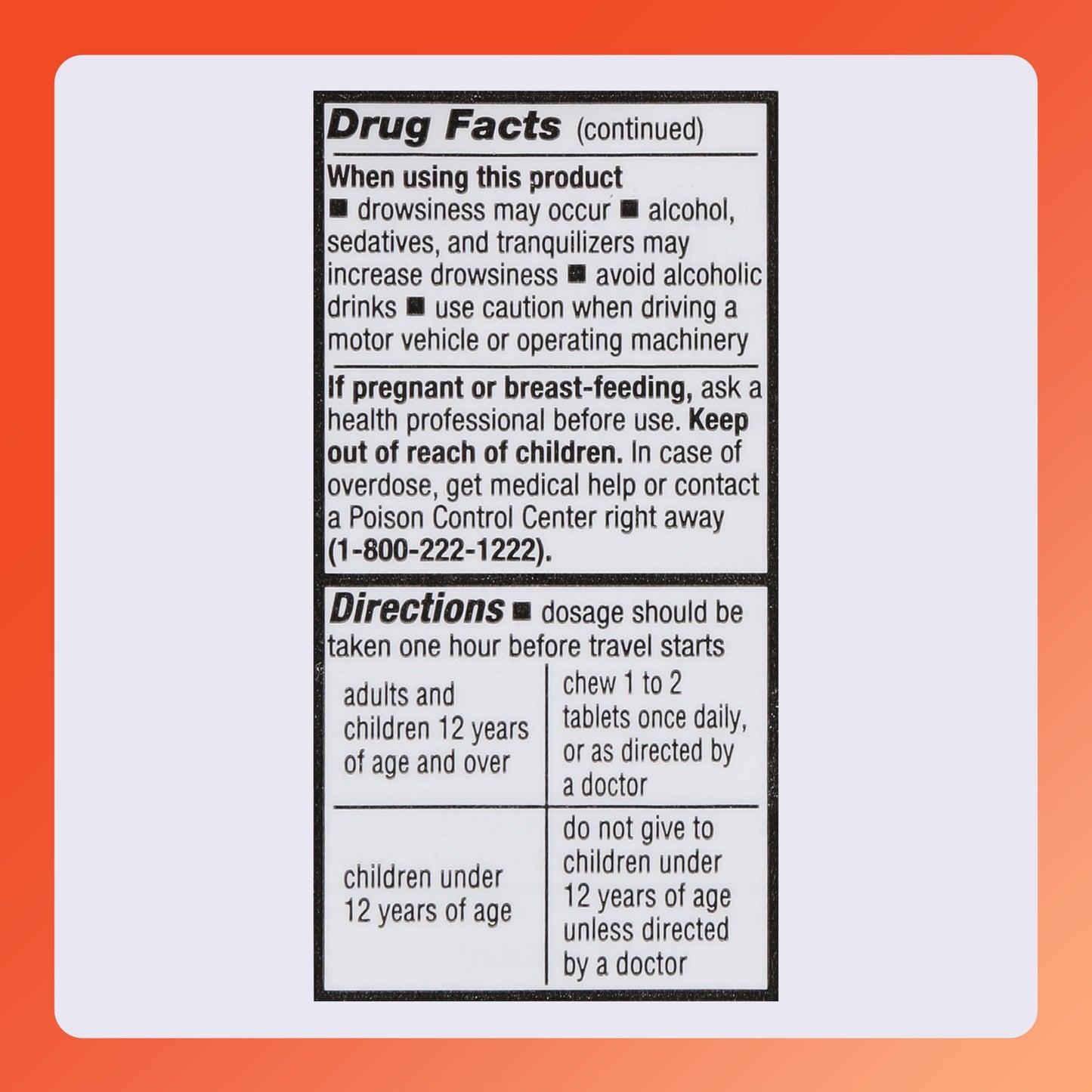 Rugby Meclizine Chewable Tablets 25mg - Anti-Nausea Medicine Helps with Motion Sickness - 100 Count (1 Pack) RUGBY LABORATORIES buy supplements Au