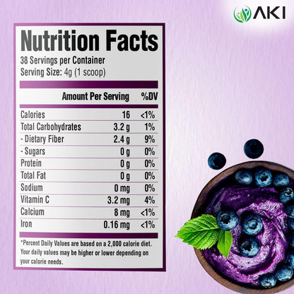 AKI Maqui Berry Extract Powder – Wild Harvested from Patagonia, High in Anthocyanins & Polyphenols, Freeze-Dried Superfruit for Smoothies, Non-GMO, Vegan, 150g/ 5.3 oz AKI ORGANIC buy supplements Au