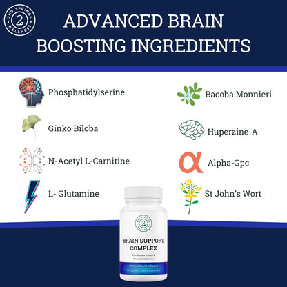 Magnesium Bisglycinate + Brain Support Complex Bundle | Focus, Memory, Calm, Cognitive Function, Muscle Relaxation & Daily Wellness