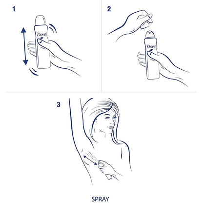 Dove Dry Spray Antiperspirant - Invisible - Sheer Fresh - Net Wt. 3.8 OZ (107 g) Per Can - Pack of 3 Cans