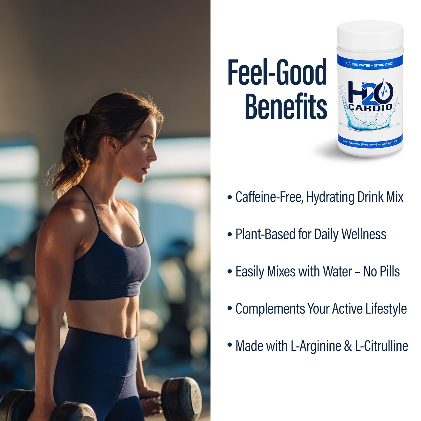 H2O Cardio | Nitric Oxide Supplement Drink | Wellness & Hydration Support | Arginine & Citrulline Powder | Berry Flavored Drink Mix for Daily Activity | Net Wt. 3.35 Ounces H2O CARDIO buy supplements Au