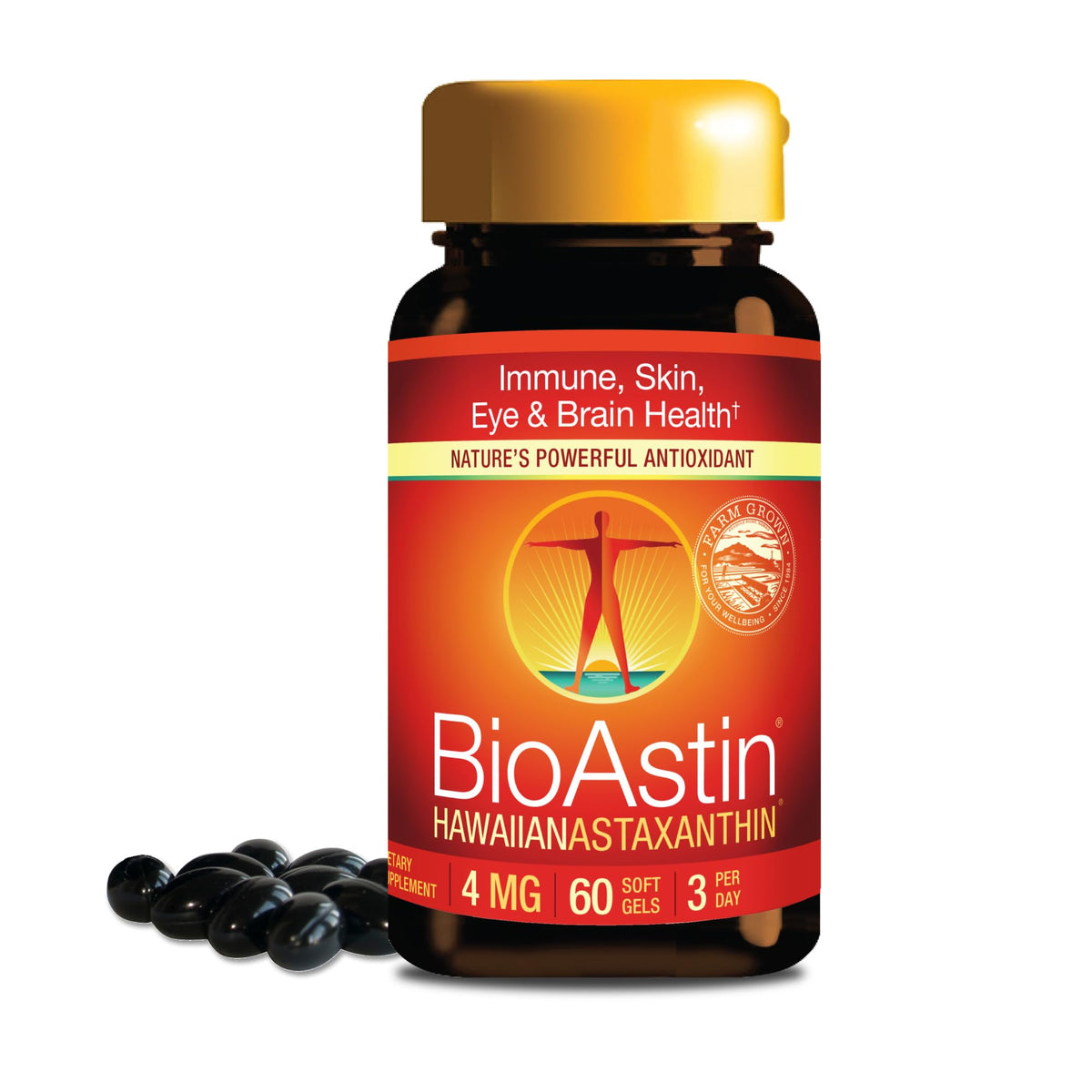Nutrex Hawaii BioAstin Hawaiian Astaxanthin - 4mg, 60 Softgels - Farm-Direct Premium Antioxidant Supplement to Support Eye, Skin, Joint & Immune System Health - Non-GMO & Gluten-Free Nutrex Hawaii buy supplements Au