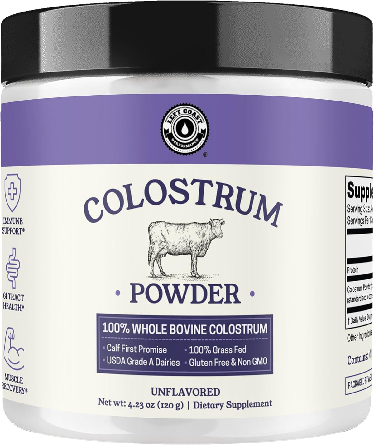 Colostrum Powder – USA Sourced Bovine Colostrum for Humans for Immune Support, Gut Health, Muscle Recovery - Single Ingredient, No Additives, Grass Fed, Non-GMO Colostrum Supplement for Women and Men