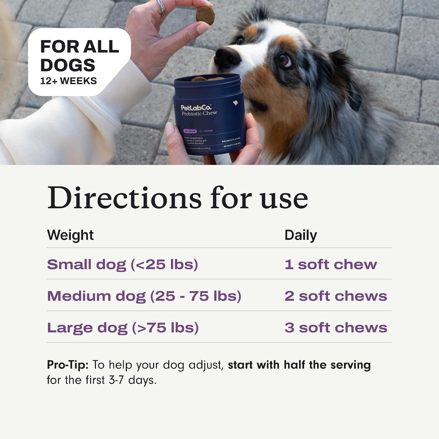 PetLab Co. Probiotic Chews, 30 Soft Chews, 2-Pack, Salmon | 8-strain probiotic blend with prebiotics to support digestive health, skin and seasonal allergy support