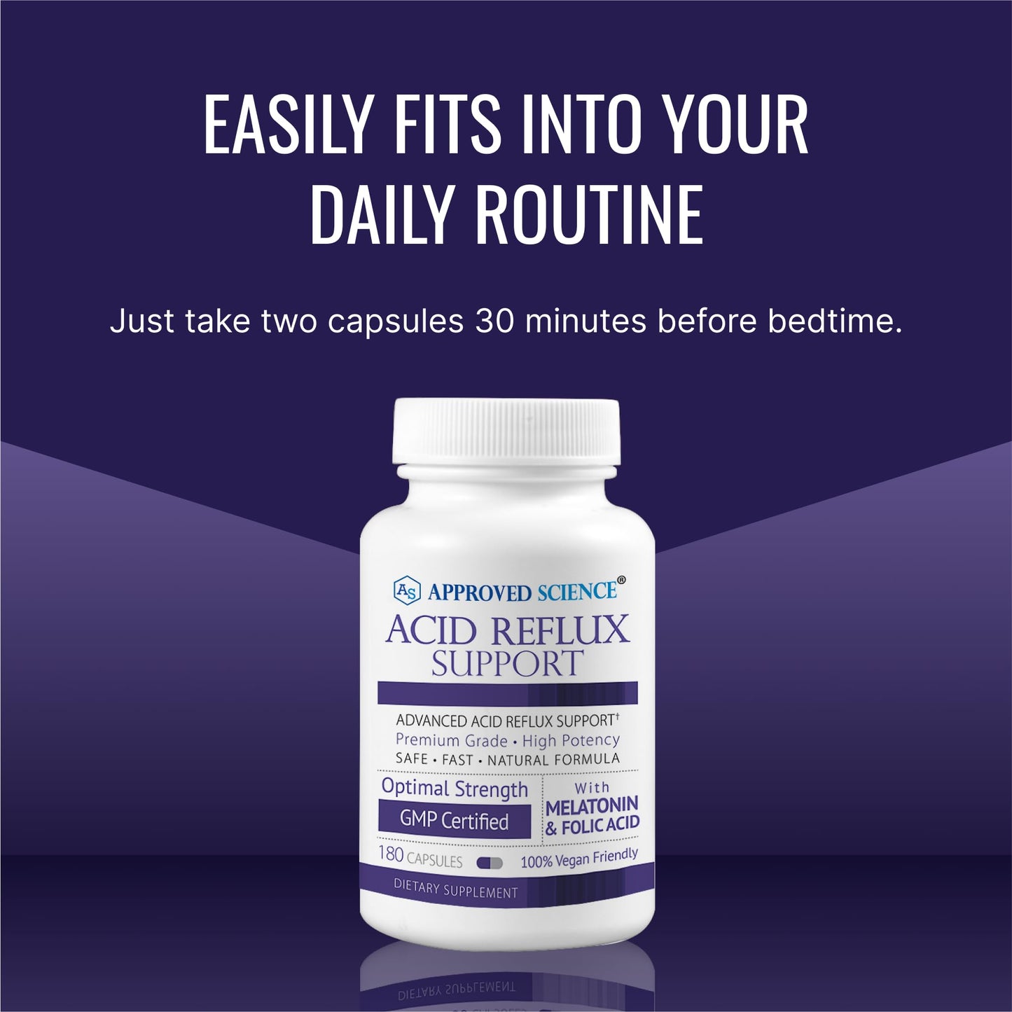 Approved Science® Acid Reflux Support - with Melatonin, Marshmallow Root, L-Taurine -180 Capsules - Vegan Approved Science buy supplements Au