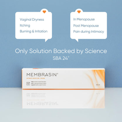 Membrasin Vaginal Moisture Cream with Hyaluronic Acid, Relieves Vaginal Dryness, Itching and Burning, Menopause Support, Hormone Free, Plant Based Formula with Omega 3 6 7 9 and Vitamin E, 50 ml Membrasin buy supplements Au