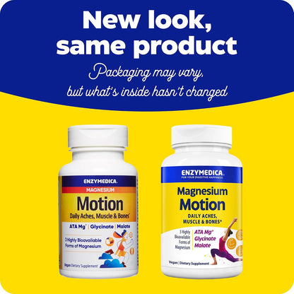 Enzymedica Magnesium Motion Supplement for Women & Men - 60 Caps