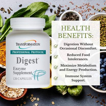 TRANSFORMATION THE GENESIS OF GOOD HEALTH Enzyme - Digest Wellness Supplement Capsules, Supports Digestive & Immune System Health, Aids Digestion of Lipids to Enhance Performance of Pancreas and Liver