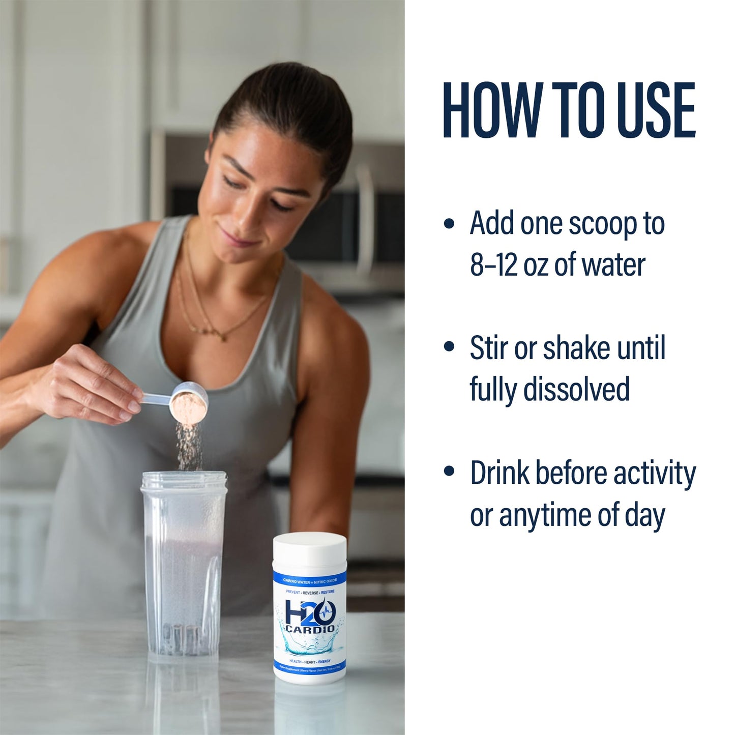 H2O Cardio | Nitric Oxide Supplement Drink | Wellness & Hydration Support | Arginine & Citrulline Powder | Berry Flavored Drink Mix for Daily Activity | Net Wt. 3.35 Ounces H2O CARDIO buy supplements Au