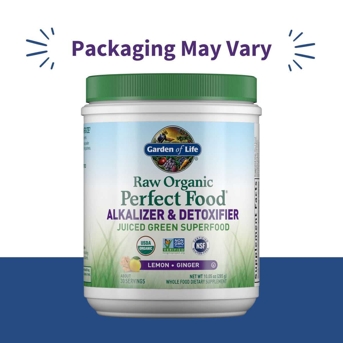 Garden of Life Raw Organic Perfect Food Alkalizer and Detoxifier, Lemon Ginger Flavored Superfood Powder Supplement, 30 Servings Garden of LifeBuy Supplements Australia