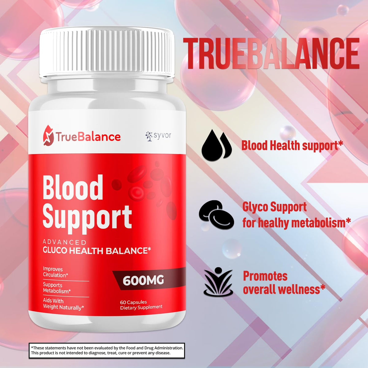 True Balance Capsules, Official TrueBalance Glycogen Support Pills with All Natural Ingredients, Advanced Formula Glyco Support Supplement with Maximum Strength Vitamins for Women & Men (60 Capsules) Syvor buy supplements Au