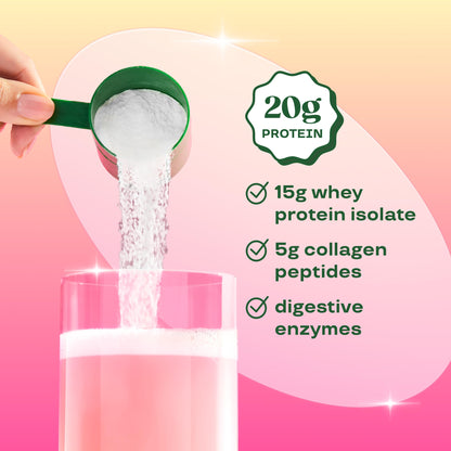 Bloom Nutrition Clear Whey Protein, Strawberry Watermelon, 10 Servings | Whey Protein Isolate with Collagen Peptides & Digestive Enzymes, 20g Protein, Sugar Free Post Workout Drink Mix, 90 Calories