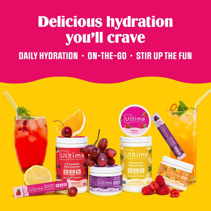Ultima Replenisher Electrolyte Powder Drink Mix Bundle – Sugar Free – Lemonade, Pink Lemonade, Variety-90 Servings, 20 Stickpacks– 6 Electrolytes and Minerals – Keto Friendly, Vegan, Non-GMO