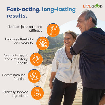 LIVEGOOD™ Factor 4, Omega 3 Fish Oil with EPA & DHA, CoQ10, and Turmeric, Advanced Q10 Coenzyme & CoQ10 Supplements, DHA Supplements for Heart, Joint & Immune Support, Made in USA, 60 Count, LIVEGOODBuy Supplements Australia