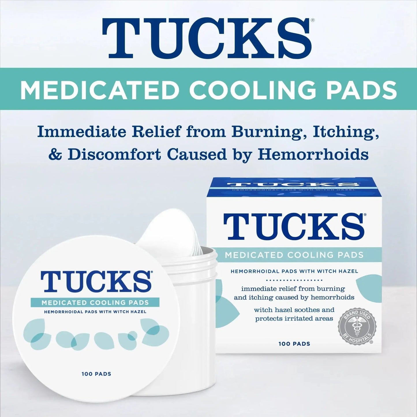 TUCKS Medicated Cooling Pads, 100 Count – Hemorrhoid Pads with Witch Hazel, Cleanses Sensitive Areas, Protects from Irritation, Hemorrhoid Treatment, Medicated Pads Used by Hospitals TUCKSBuy Supplements Australia
