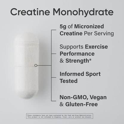 Sports Research® Creatine Monohydrate Capsules - Supports Workout Recovery, Lean Muscle gain, Performance and Strength* - Non-GMO, Vegan Certified - 5g per Servings - 30 Servings Sports Research buy supplements Au