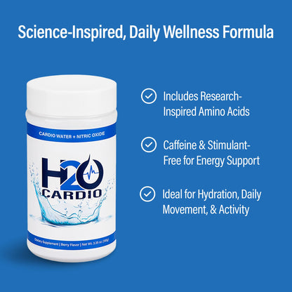 H2O Cardio | Nitric Oxide Supplement Drink | Wellness & Hydration Support | Arginine & Citrulline Powder | Berry Flavored Drink Mix for Daily Activity | Net Wt. 3.35 Ounces H2O CARDIO buy supplements Au