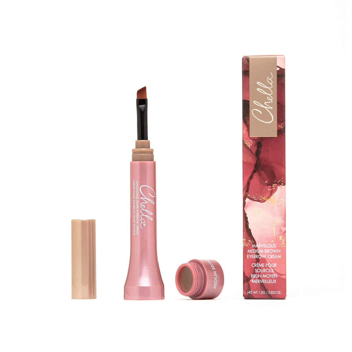 Chella Eyebrow Cream, Marvelous Medium Brown - Vegan, Cruelty Free, Paraben Free, Gluten Free Eyebrow Pomade Makeup - Long Wearing, Velvet Consistency, Water Proof ChellaBuy Supplements Australia