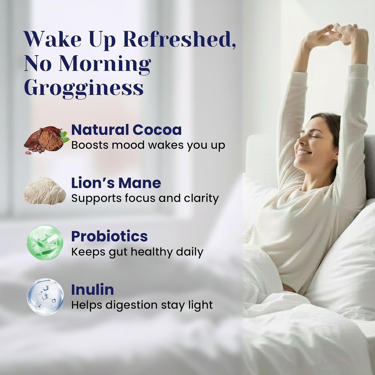 Mushroom Hot Cocoa Powder Natural Sleep Aid with 12 Superfoods, 30 Servings | Magnesium Glycinate, Melatonin 3mg, L-Theanine, Glycine, Lion's Mane, Reishi & Turkey Tail, Moon Bedtime Brew Hot Cocoa Mix