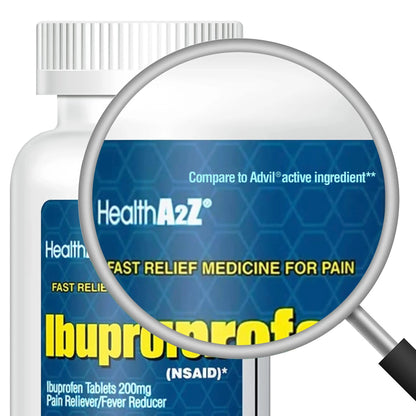 HealthA2Z Ibuprofen 200mg Tablets | Pain Reliever & Fever Reducer | 750 Total Tablets (250 Counts + 500 Counts) | Pain Relief for Headache, Muscle Pain, Joint Pain & Inflammation HealthA2ZBuy Supplements Australia