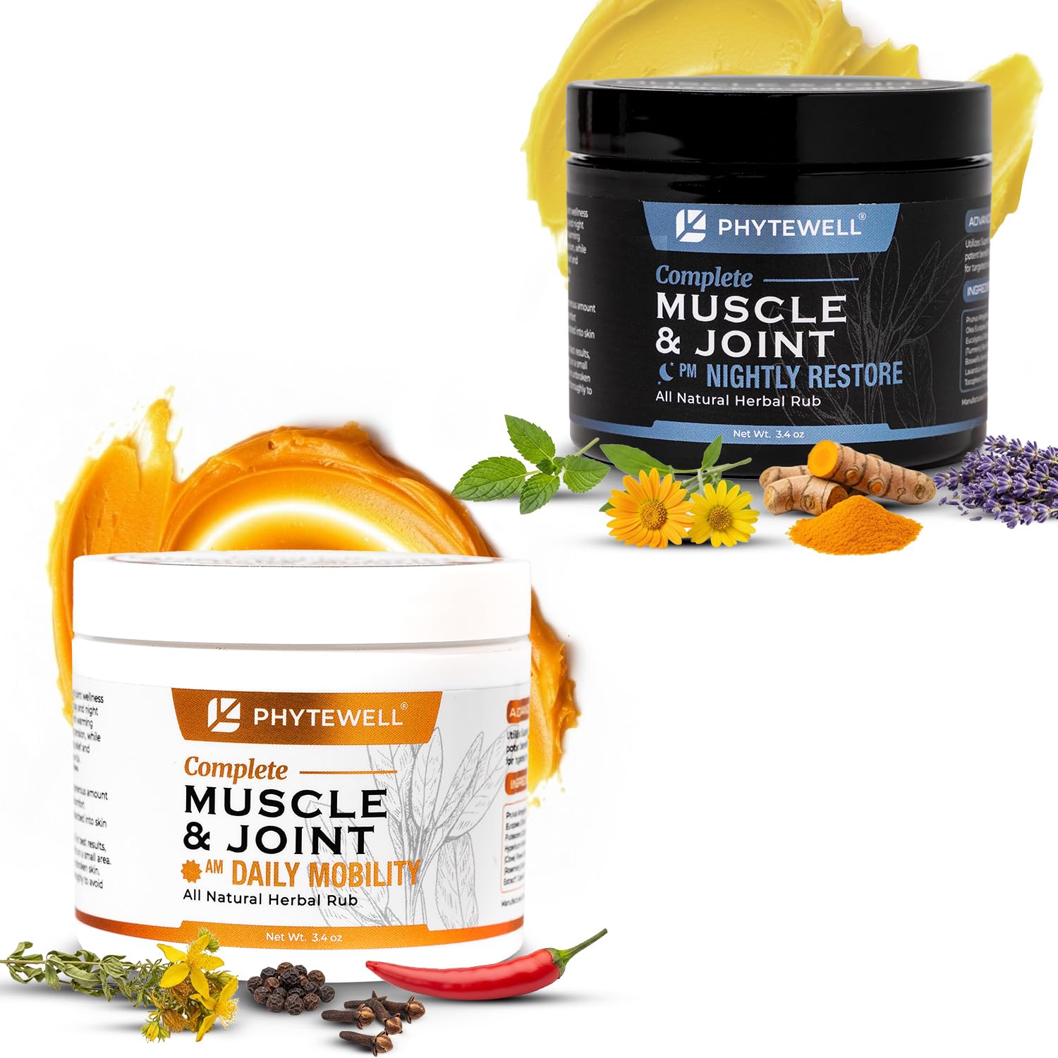 PHYTEWELL Muscle & Joint Rub Balm - Day & Night Pain Relief for Back, Knee, & Shoulder - Crafted with Arnica, Clove & Black Pepper to Support Recovery & Relaxation – Premium Non-Greasy Texture PHYTEWELLBuy Supplements Australia